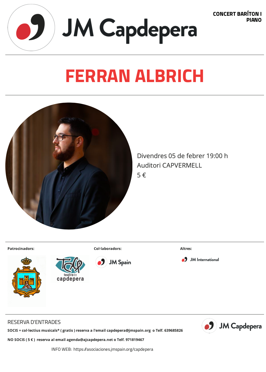 Concert baríton i piano FERRAN ALBRICH