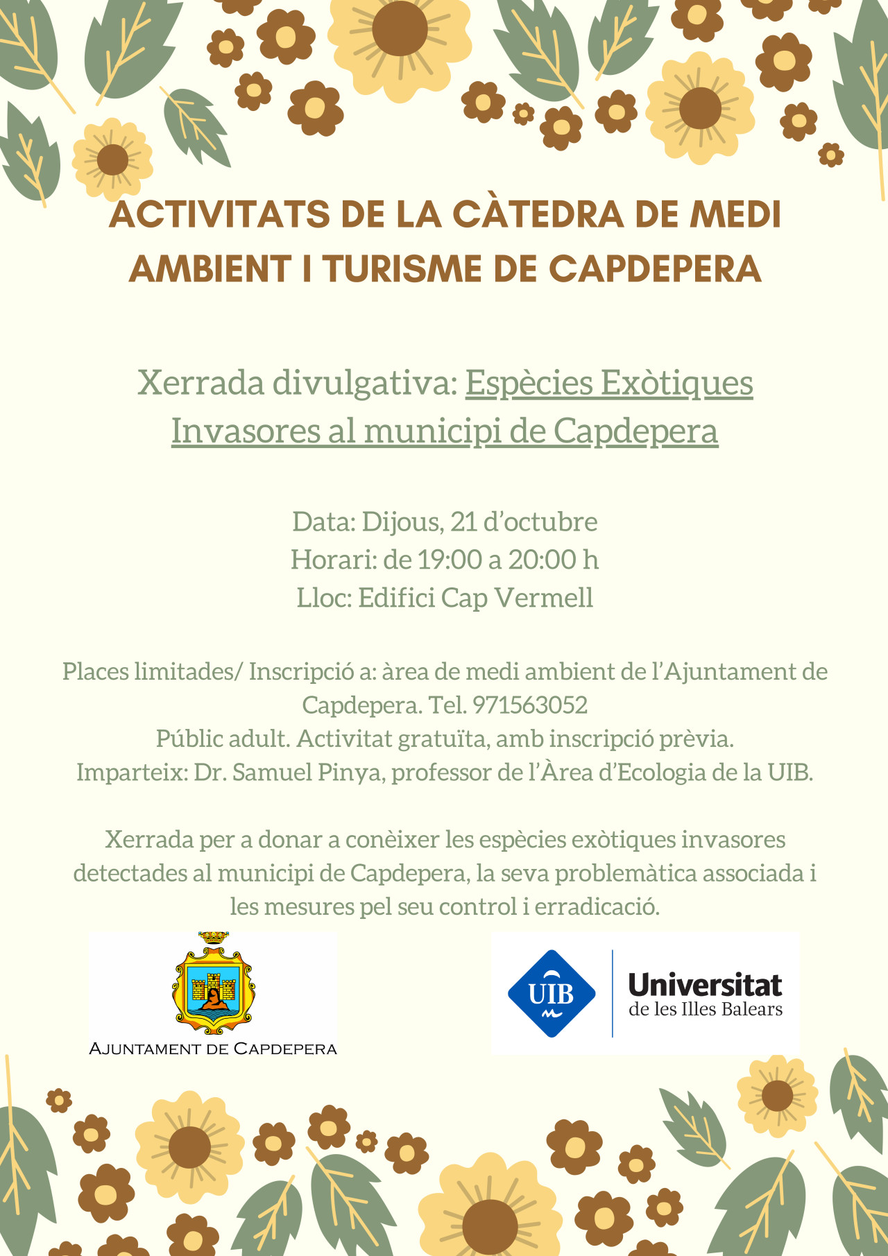 Xerrada divulgativa: Espècies Exòtiques Invasores al municipi de Capdepera
