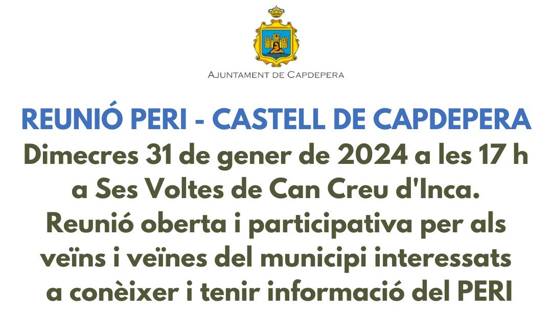 REUNIÓ PERI - CASTELL DE CAPDEPERA. 