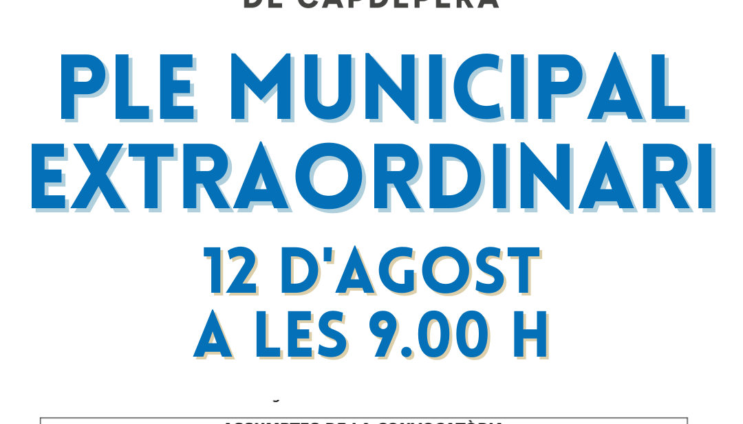 Convocatòria ple extraordinari.