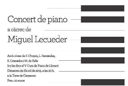 V Curs de piano amb el professor Miguel Lecueder
