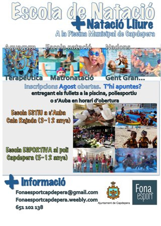 Inscripcions Estiu Esportiu, Escola d'Estiu i Natació Agost