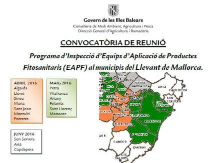 Reunió sobre la obligatorietat de la inspecció d'equips d'aplicació de propuctes fitosanitaris de més de 100l de capacitat