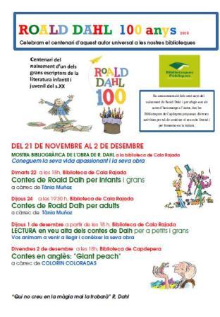Centenari de Roald Dahl a les biblioteques municipals