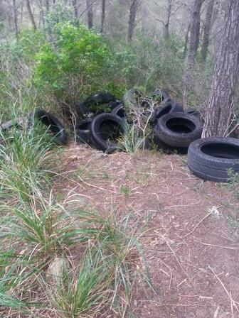 Medi Ambient denuncia un nou abocament il·legal de residus al bosc de cala Gat