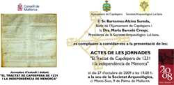 Presentació Actes de les Jornades del Tractat de Capdepera a Palma