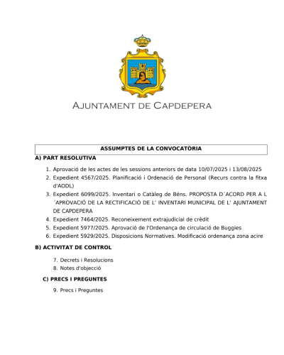 Ordre del dia