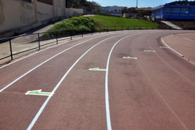 La pista d'atletisme està preparada