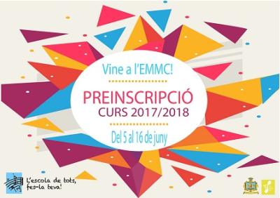 Preinscripcions a l'Escola de Música curs 2017-2018