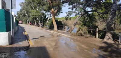 Les tasques de neteja de carrers de Canyamel continuen durant tot el dia d'avui