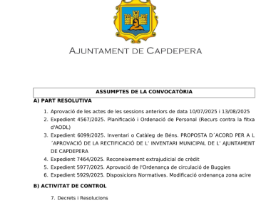 Ordre del dia