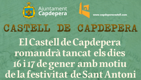 El Castell de Capdepera romandrà tancat els dies 16 i 17 de gener  